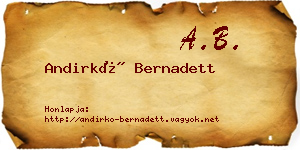 Andirkó Bernadett névjegykártya